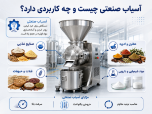 آسیاب صنعتی و کاربرد آن در خرد کردن و پودر کردن مواد غذایی، ادویه، غلات و حبوبات